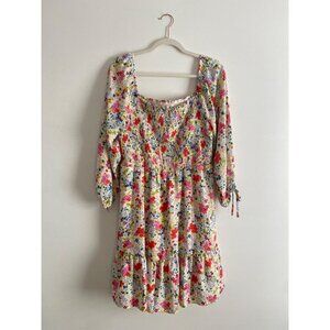 Lauren Conrad multi-color floral cottage core long sleeve dress Size L